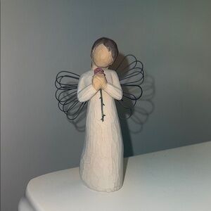 Willow Tree sculpture with rose